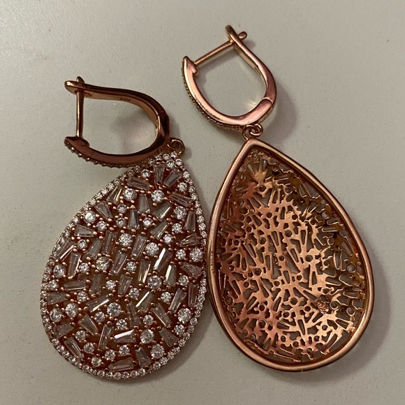 JTV Bella Luce latch, back rose, gold, eternal earrings - Picture 3 of 4